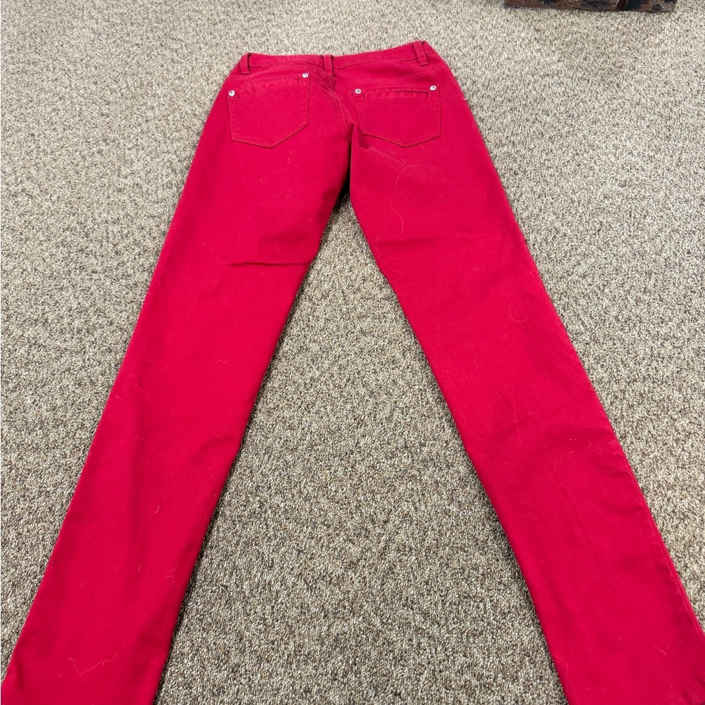 Arden B Red Straight Leg Jeans